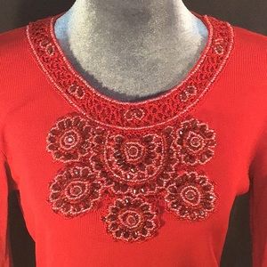 🌼Vintage🌼 Pierre New York beaded acrylic sweater size large